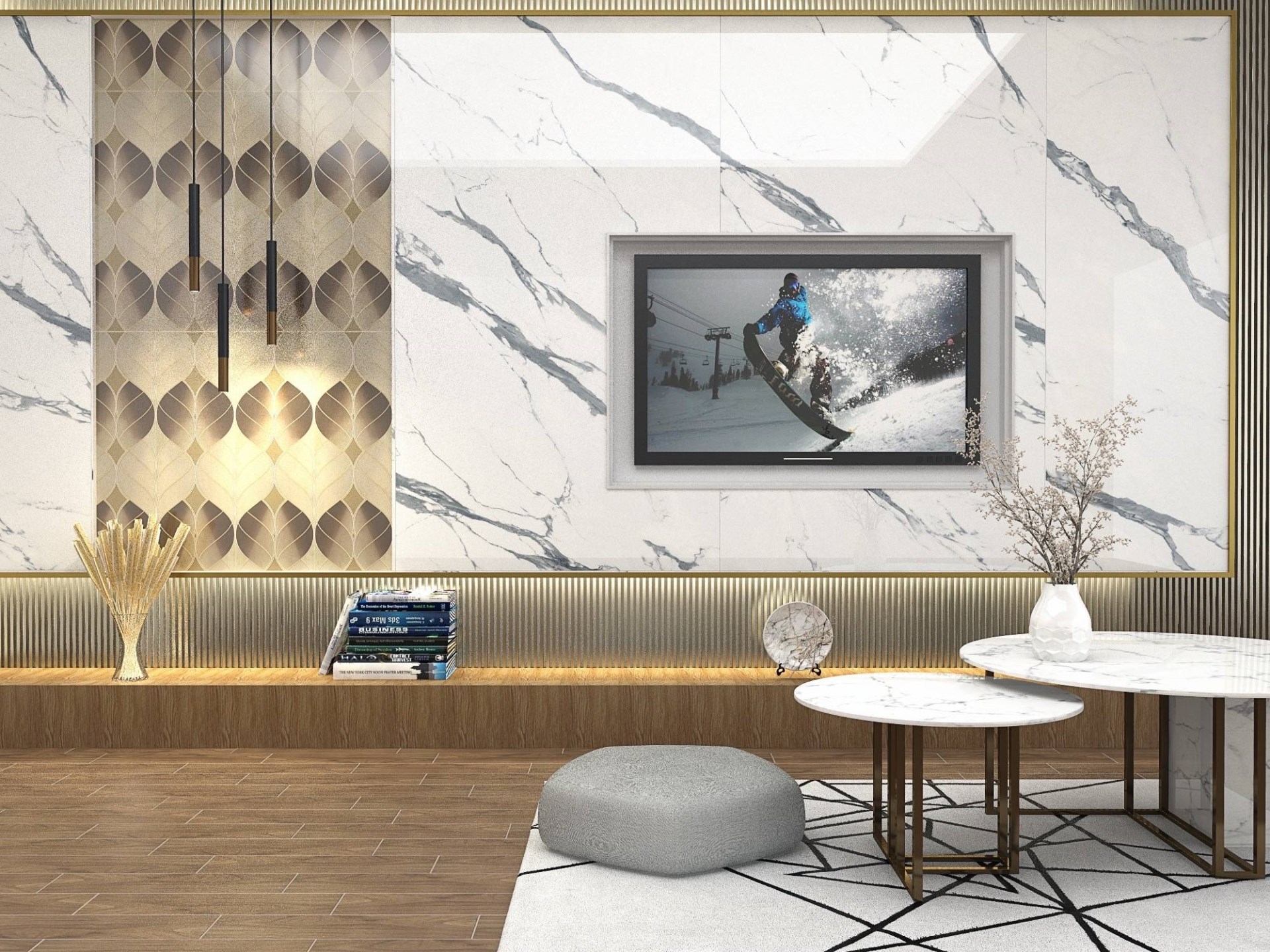 卡拉拉石紋薄板-120x278